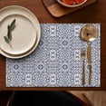 thumbnail image 5 of Blue Traditional Floral and Vine Pattern Summer Placemats Table Placemats Set Of 4-Linen Kitchen Washable Placemats Table Mats 11.8"x17.7" Non-Slip Heat Resistant, 5 of 6