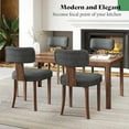 thumbnail image 4 of Merluxy Kitchen Chairs Set of 2, Modern Linen Chairs with Upholstered Curved Backrest & Seat, Hardwood Frame, Dark Grey, 4 of 6