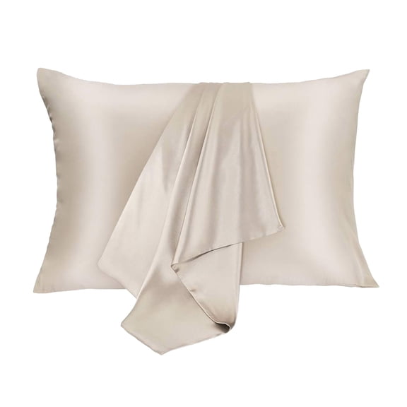 100% Mulberry Silk Pillowcase for Hair and Skin, 2 Pack Natural Silk Pillowcase Both Sides 16 momme Grade 6A Silk, Soft Breathable Smooth Silk Pillow Cover - King, Beige