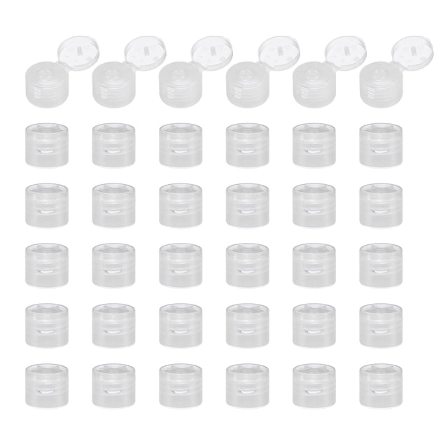 36pcs 28/410 Flips Top Caps for Bottles Replacement Plastic Reusable Non-Spill Bottle Lid , Clear