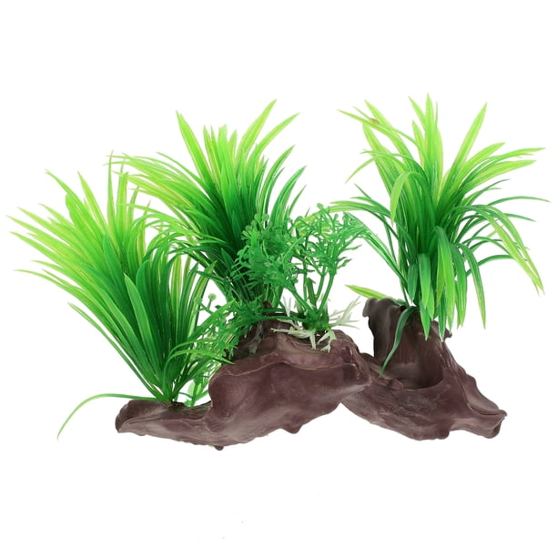 KAKOWELY Decoración artificial vívida para acuario, planta de pecera de escritorio, planta falsa, suministro para pecera