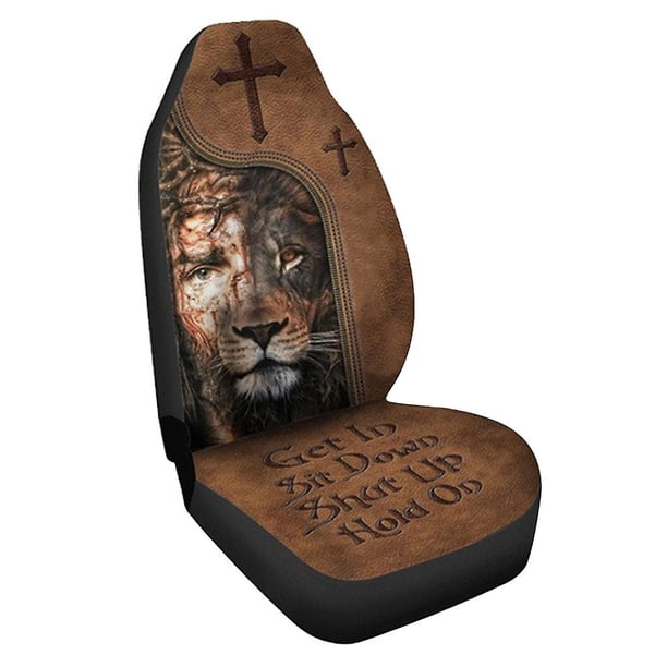 Funda Universal para asiento de coche con estampado de León Animal para cojín de asiento imprescindible para