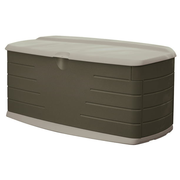 Rubbermaid Outdoor Large Deck Box with Seat, Green, 90 Gallon - Walmart.com