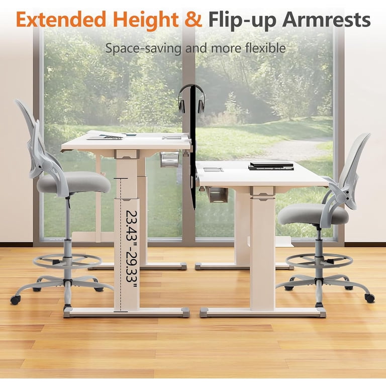 Tall Computer Chair Elevon Tall Drafting Desk Chair - Adjustable Height ...