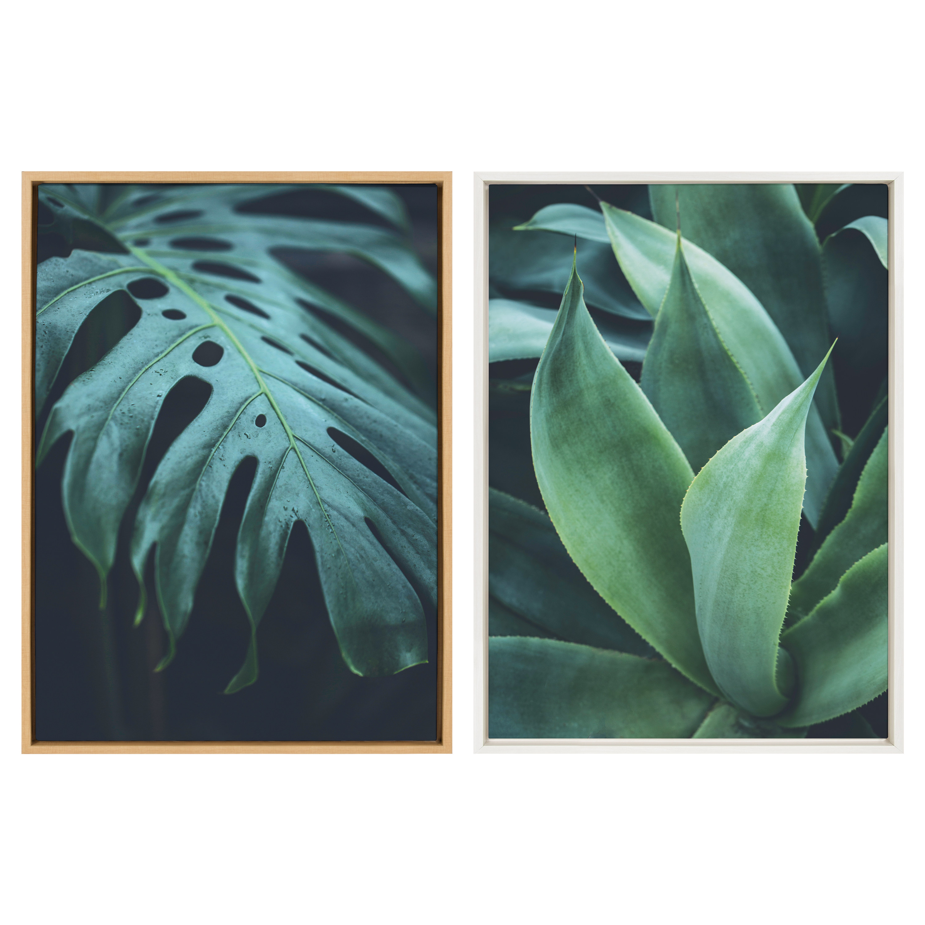 Kate and Laurel Sylvie Tropical Frond Framed Canvas Art Print, 23" x 33", byF2 Images