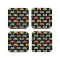 thumbnail image 2 of Kll Square Drink Coasters Set Of 4,Pu Leather Absorbent Coasters Set Decorative Coffee Cup Coasters Housewarming Gift For Home Decor-Retro Video Game, 2 of 9