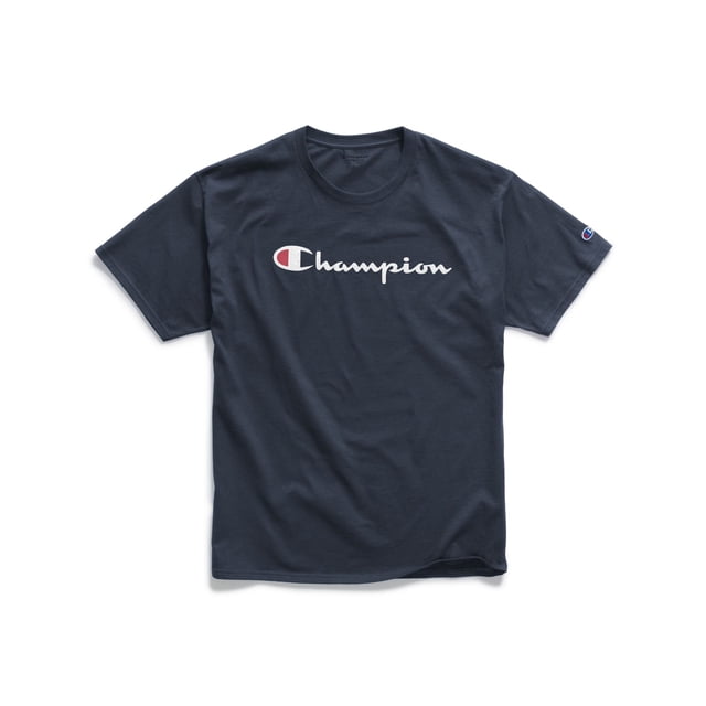 Champion T-Shirt Classique à Manches Courtes pour Hommes, TG, Script Navy