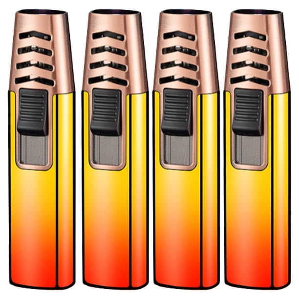 Mecheros de Gas Butano ColorTorchOrange 4 Pzas Azul Naranja/Amarillo Metal Gas Butano.