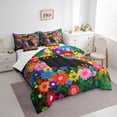 thumbnail image 3 of Homewish Cartoon Black Cat Bedding Comforter Set 7-Piece for Teenagers Boys Girls,Colorful Flowers King Bedding Sets,Chic Floral Blossoms Ultra Soft Bed Sheets,Lightweight Room Decor,Reversible, 3 of 8
