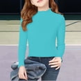 thumbnail image 2 of YunPes Girl's Cute Ruffle Mock Neck Sweaters Casual Plain Long Sleeved Ribbed Knit Sweater Fall Winter Base Layer Pullover Tops, 2 of 6