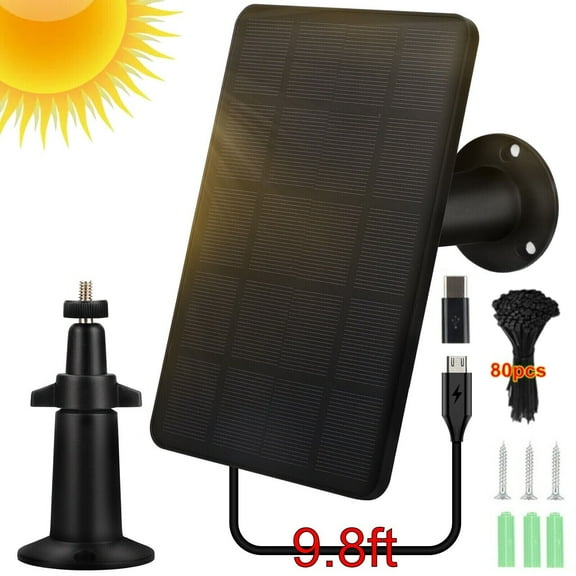 EROCK Solar Panel for Micro USB Power CCTV Camera Security Cam Battery Charger Outdoor
