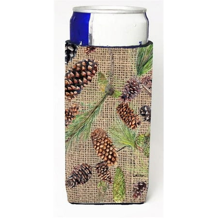 

Pine Cones On Faux Burlap Michelob Ultra bottle sleeves For Slim Cans - 12 oz.