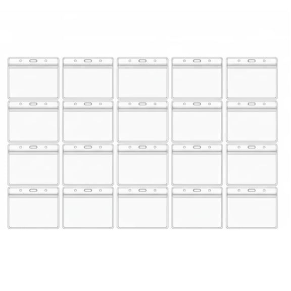 Generic 20 pack Extra Thick Horizontal ID Card Holder, 3.14 x 3.74 inches Waterproof Resealable Zip Tag