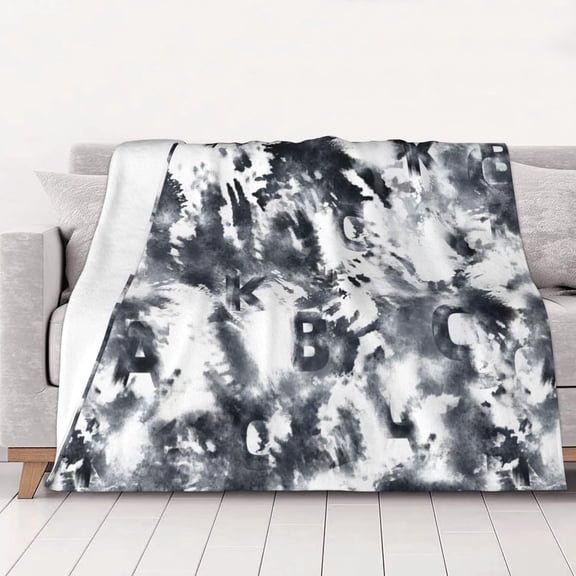 Down Comforter, Small Size, 250 Grams per Square Meter, Luxurious Anti-Static, Soft Fleece, Microfiber Bed Blanket, 50"x60", Flannel Blanket - Vacuum Sealed Packaging (Tie-Dye)