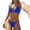 Blue, variant on Womens Bikini Sets Solid Color Triangle Style Metal Ring Decoration Split Two Piece Swimwear For Summer Beach Fashion Water Wear Women Swimsuits Black
