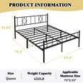 thumbnail image 6 of Mavesmog 14 inches Queen Mattresses Bed Frame with Headboard and Footboard Metal Bed Frame Queen Size, 6 of 6