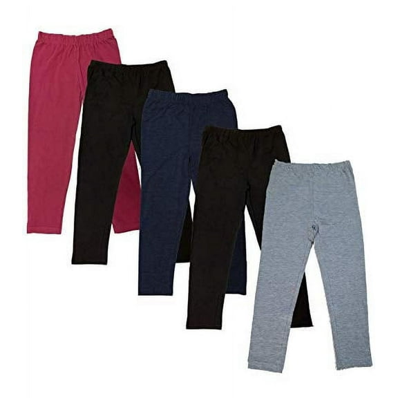 Miss Popular Comfortable Cotton Leggings 5 Count (Girl's)