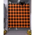 thumbnail image 3 of Black Orange Plaid Shower Curtain Set ，Waterproof Fabric Shower Curtains Check Plaid Halloween Theme Shower Curtains for Bathroom,Bathroom Decor 72"x84", 3 of 6