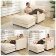 thumbnail image 4 of Muumblus Oversized Lounge Chair with Ottoman, Plush Cloud Accent Armchair for Living Room, Beige Chenille, 4 of 10