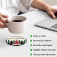 thumbnail image 3 of Christmas Trees Coasters Set of 4, Absorbent Coasters for Drinks, Xmas Snowflake Retro Black White Checkered Coaster for Desk Coffee Table Protection, Home Decor House Warming Gifts 4", 3 of 8