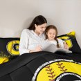 thumbnail image 4 of Manfei Baseball Print Twin Bedding Sets 7pcs for Boys Girls, Sport Monogrammed Bedding Comforter Set, Personalized Letter G Sheet Sets, Microfiber Bedroom Decor, 4 of 8