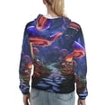 thumbnail image 7 of Honeii Jungle Path Glowing Mushrooms Pattern Womens Oversized Hoodies Long Sleeve Sweatshirts Pullover Fall Outfits with Pocket-Large, 7 of 7