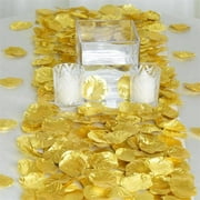 Angle View: 500 Gold Silk Rose Petals For Table Confetti