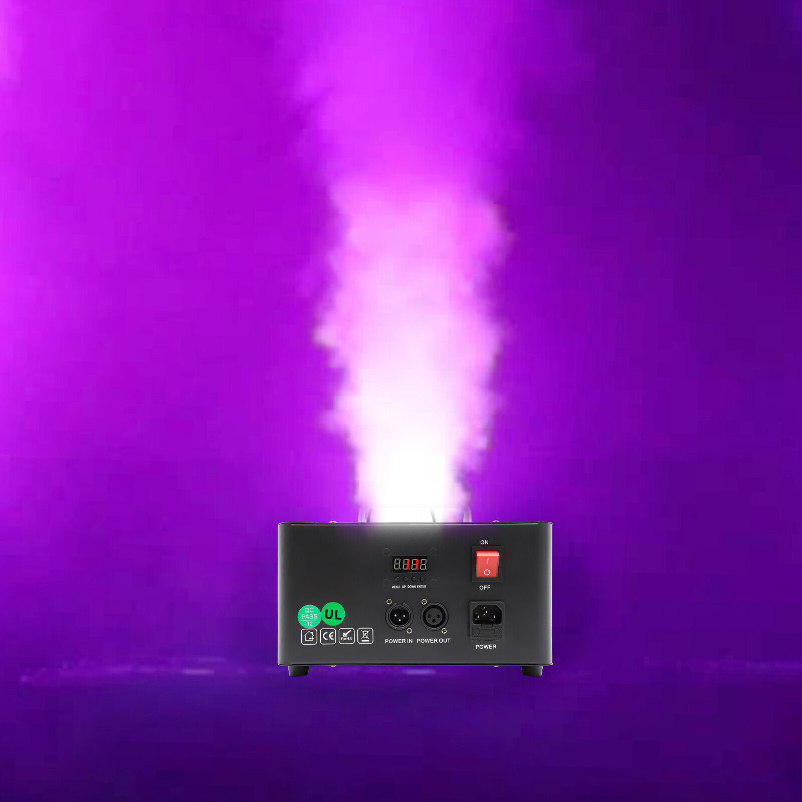 DJ Geyser T6 Vertical Pyrotechnic-Like 6 RGB LED Fog Machine With Remote US1200W for live concerts, stages