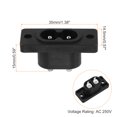 thumbnail image 2 of C8 Panel Mount Plug Adapter AC 250V 2.5A 2P IEC Plug Power Straight W 2 Wire 3 Pcs, 2 of 4