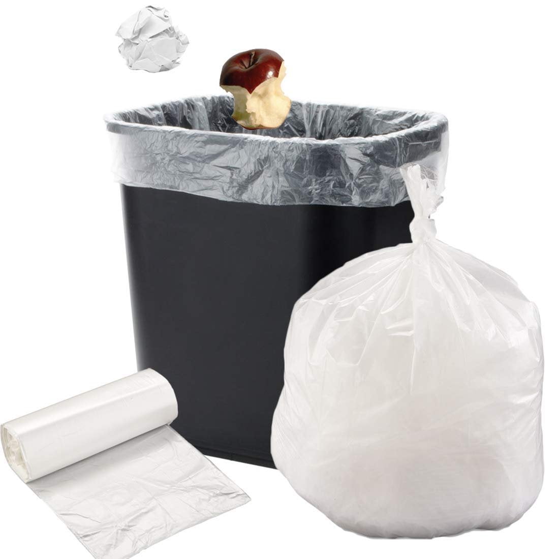 Pack of 150 White Polyethylene Trash Bags 33 x 39. Plastic Garbage Can
