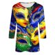 thumbnail image 5 of RKSTN Mardi Gras 3/4 Sleeve T Shirts for Women Top Oversized Crewneck Carnival Mask Print 3/4 Length Sleeve Shirt Womens Casual Round Neck Mask Tuesday Carnival Party Three Quarter Sleeve Tee Shirt, 5 of 5