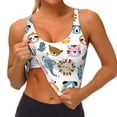 thumbnail image 3 of Picia Cartoon Animals Sports Bra for Women,Padded Strappy Sports Bras Medium Support Yoga Bra with Removable Cups,Running Yoga Bra-Small, 3 of 9