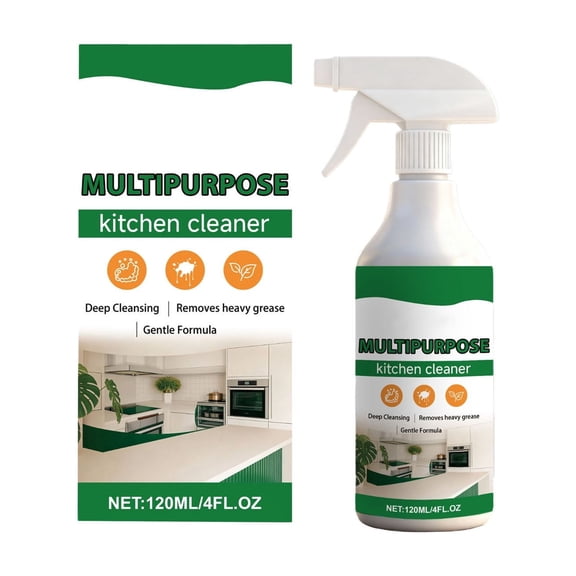 Virelaxpo All-Purpose Kitchen Cleaner Degreaser for Stove Hoods and Countertops Lemon Scented Concentrated Formula 120ml Bottle for Household Use