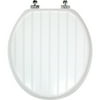 White Bead Board Wood Toilet Seat
