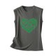 thumbnail image 3 of Gibobby Casual Casual Tops T Cuello Blusa de mujer Camisa sin mangas Camisa redonda Chaleco estampado Camiseta Chaleco y camis de mujer(Gris oscuro,CH), 3 of 5