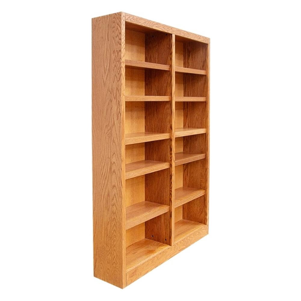 Bowery Hill Wood Dry Oak Bookcase Rectangular Adjustable Shelves 84" Unassembled