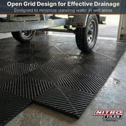 FlooringInc Nitro Garage Floor Tiles, Vented Pattern, Interlocking, Black, 12x12, 52 pack, 52 sq/ft