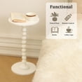 thumbnail image 6 of Round Side Table, Small Drink Table for Small Spaces, Modern Accent End Table Nightstand with Solid Wood Leg for Living Room, Bedroom, Corners, and Office (White), 6 of 14