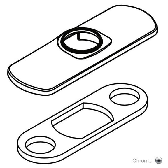 Moen Escutcheon 165006 Lavatory Faucet Deck Plate, 3 Handle - Chrome