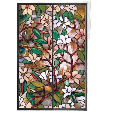 CCOCC 45x100cm Window Privacy Film,Colorful Stained Glass Design,UV Blocking and Static Cling