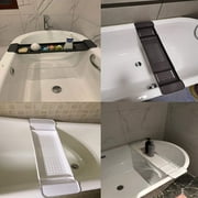 Mornenjoy Bath Tray for Tub,Bathtub Caddy Tray, Expandable Bath Tub Table Tray Bathtub Shelf Caddy Tray Bath Stand Kitchen Shelf Bathroom Bath Board Organizer Trays for Wine Book Bath Products (Grey)