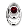 thumbnail image 1 of 925 Sterling Silver Garnet Birthstone Vibrant Floating Open Chain Slide Pendant Necklace Charm January, 1 of 8