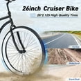 thumbnail image 4 of Aezusy 26" Bicycle for Men, Steel Frame Beach Cruiser Bike with Rear Coaster Brakes, Black, 4 of 6