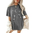 thumbnail image 2 of QIJUNTUO T-Shirts for Women Flower Graphic Tees Short Sleeve Shirts 225 Summer Casual Loose Fit Beach Tops Dark Gray, 2 of 8