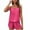 Hot Pink, variant on Womens 2-Piece Wine Pajama Set - Spaghetti Strap Camisole & Shorts, Polyester Spandex, S-XXL,Size M