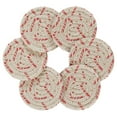 thumbnail image 3 of 6 Pcs Drink Coasters with Holder 3.94in Woven Coasters for Drinks Candy Cane and Gold Stars Coaster Set for Protection Table, 3 of 7