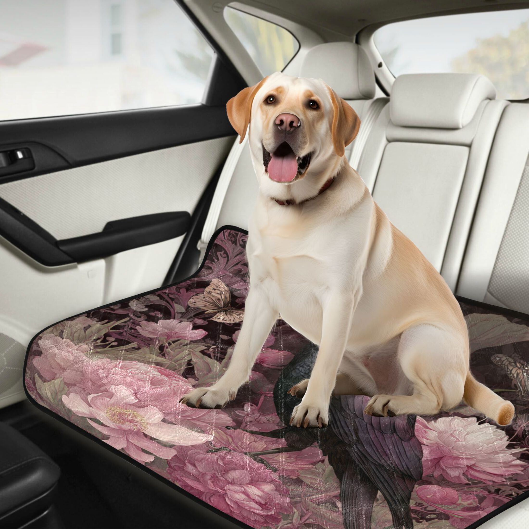 Qxltty Peony Crow Cat litter Pads Pet Set of 3 Diaper Mats Center Anti-leakage Layer Absorbent Soft and Comfortable