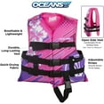 thumbnail image 5 of Oceans7 Child Open Side Life Vest, Durable, Easy Fit, 30-50 lbs, Pink/Purple, 5 of 7