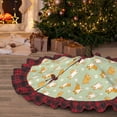 thumbnail image 5 of Kdxio Dog And Flower Print Christmas Tree Skirt Christmas Xmas Tree Skirts Mat for New Year Holiday Christmas Party Decorations-48", 5 of 6