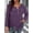 Purple, variant on AURA Plus Size Women Ribbed Zip V Neck Sweater 3 4 Sleeve Casual Tunic Top XL 5XL